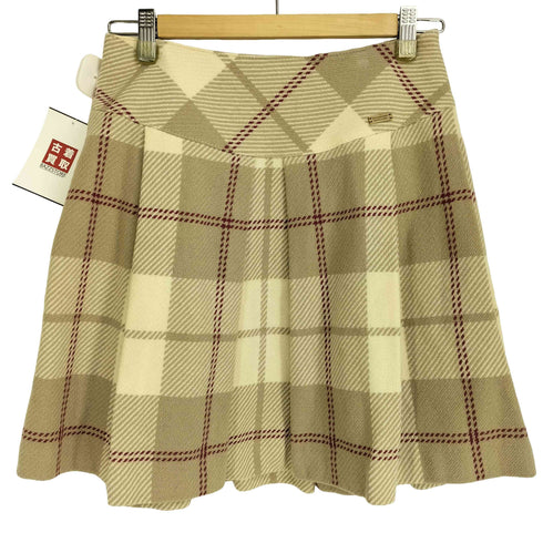 バーバリーブルーレーベル BURBERRY BLUE LABEL ウール混 チェック柄 プリーツ ミニスカート レディース EUR:38