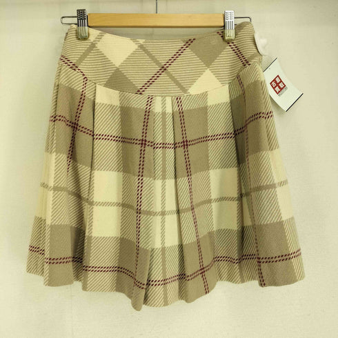 バーバリーブルーレーベル BURBERRY BLUE LABEL ウール混 チェック柄 プリーツ ミニスカート レディース EUR:38