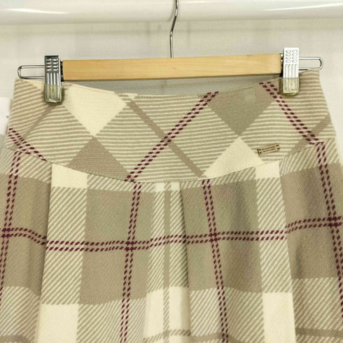 バーバリーブルーレーベル BURBERRY BLUE LABEL ウール混 チェック柄 プリーツ ミニスカート レディース EUR:38