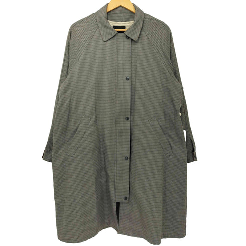 ケイビーエフ KBF 千鳥格子 襟袖裏 コーデュロイ切替 ボアライナー付 比翼 ステンカラー コート レディース ONE SIZE