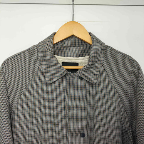 ケイビーエフ KBF 千鳥格子 襟袖裏 コーデュロイ切替 ボアライナー付 比翼 ステンカラー コート レディース ONE SIZE