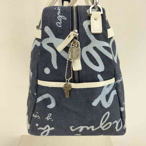 アニエスベーボヤージュ agnes b. VOYAGE ロゴ デニム ミニボストンバッグ レディース