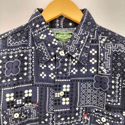 シュガーケーン SUGAR CANE Light バンダナ柄 ダブルポケット 長袖シャツ メンズ JPN:L