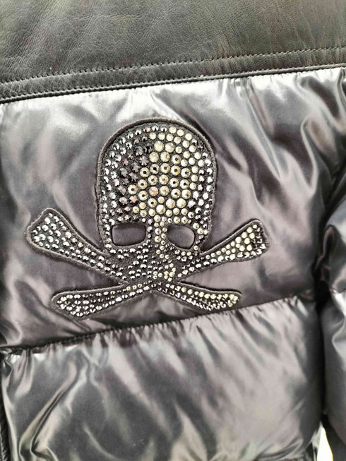 ロエン Roen Y2K レザー切替 鹿革 スカル ラインストーン ダウンジャケット メンズ JPN:44 44