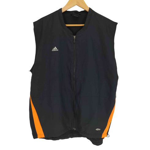 アディダス adidas 00S 切替 バイカラー ジップアップ メッシュ ベスト ワンポイント トレフォイルロゴ メンズ import:XL