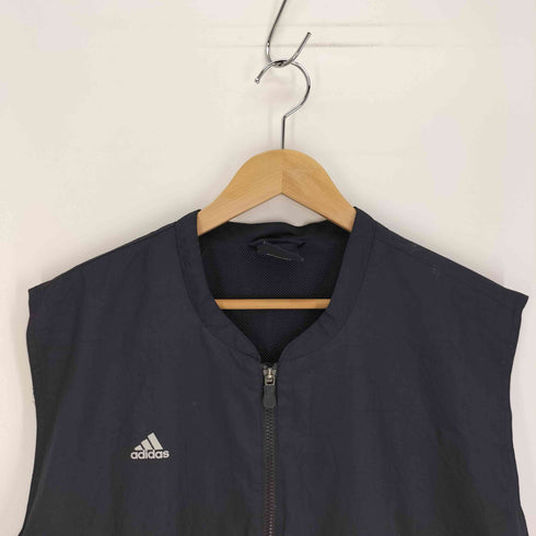 アディダス adidas 00S 切替 バイカラー ジップアップ メッシュ ベスト ワンポイント トレフォイルロゴ メンズ import:XL