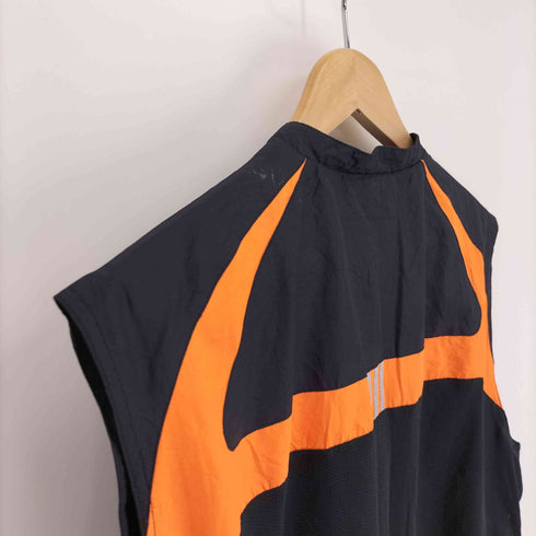 アディダス adidas 00S 切替 バイカラー ジップアップ メッシュ ベスト ワンポイント トレフォイルロゴ メンズ import:XL