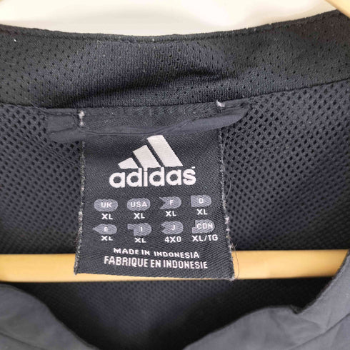 アディダス adidas 00S 切替 バイカラー ジップアップ メッシュ ベスト ワンポイント トレフォイルロゴ メンズ import:XL