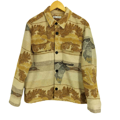 ザラ ZARA GEOMETRIC JACQUARD JACKET メンズ import:M