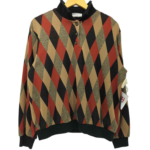 アルフレッドダナー ALFRED DUNNER 90s USA製 アーガイル ポロ ニット セーター レディース import:M