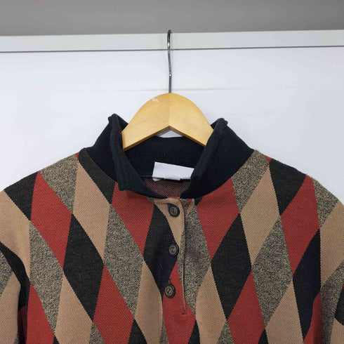 アルフレッドダナー ALFRED DUNNER 90s USA製 アーガイル ポロ ニット セーター レディース import:M