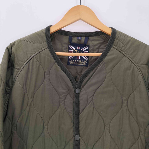 ラベンハム LAVENHAM 19AW ノーカラー キルティング ロング コート レディース FR:34