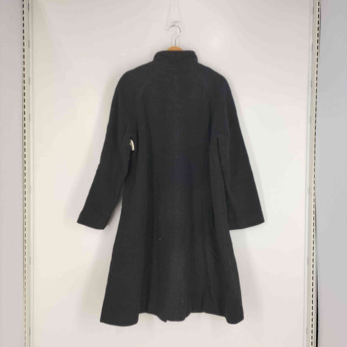 カナダ製 SUPERFINE VIRGIN WOOL AND CASHMERE スタンドカラー ロングコート レディース US:10