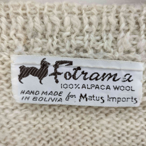 Fotrama 70-80S アルパカウール ノルディック柄 プルオーバー Vネック ニット セーター メンズ