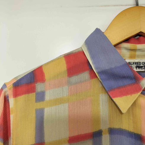 アルフレッドダナー ALFRED DUNNER 90s 水彩チェック レギュラーカラー S/S ポリシャツ レディース 14