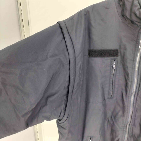 BLUE TECH security バックプリント ジップアップ 裏地フリース ブルゾンジャケット メンズ