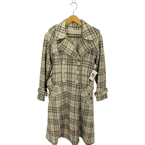 SWORD FISH チェック柄 スリム ロング トレンチコート レディース import:S