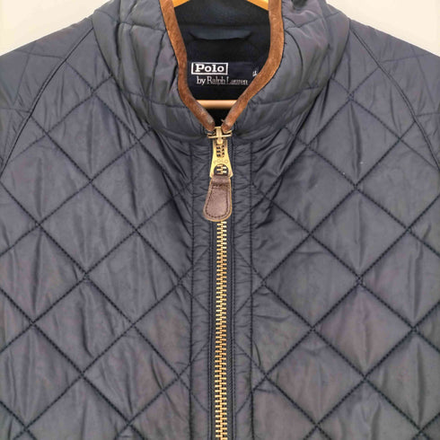 ポロラルフローレン POLO RALPH LAUREN 裏地フリース エルボーパッチ ダブルジップ キルティングジャケット メンズ LL