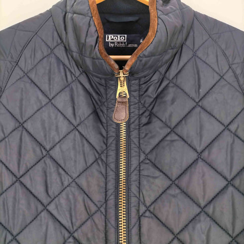 ポロラルフローレン POLO RALPH LAUREN 裏地フリース エルボーパッチ ダブルジップ キルティングジャケット メンズ LL