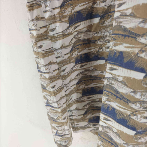 コロンビア Columbia 90S タイ製 魚柄半袖コットンシャツ メンズ import:M