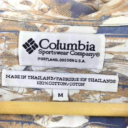 コロンビア Columbia 90S タイ製 魚柄半袖コットンシャツ メンズ import:M
