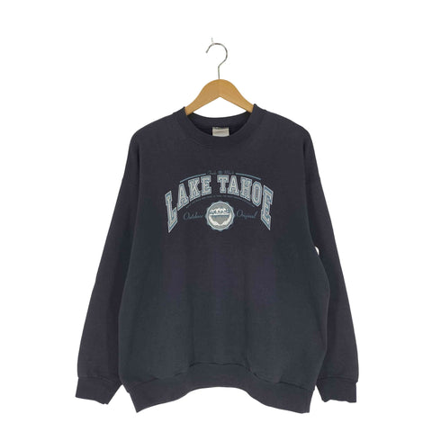 ヘインズ Hanes 00s LAKE TAHOE プリント クルーネックスウェット メンズ import:L