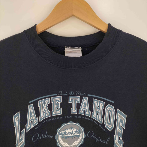 ヘインズ Hanes 00s LAKE TAHOE プリント クルーネックスウェット メンズ import:L
