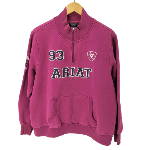 ARIAT ハーフジップ ロゴ刺繍スウェット メンズ import:XL