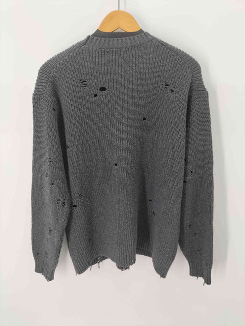 ザラ ZARA ダメージ加工 ステンシル ニット メンズ import:M