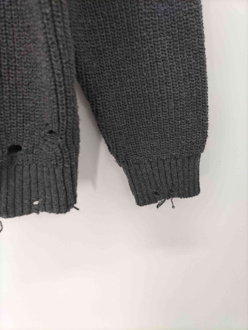 ザラ ZARA ダメージ加工 ステンシル ニット メンズ import:M