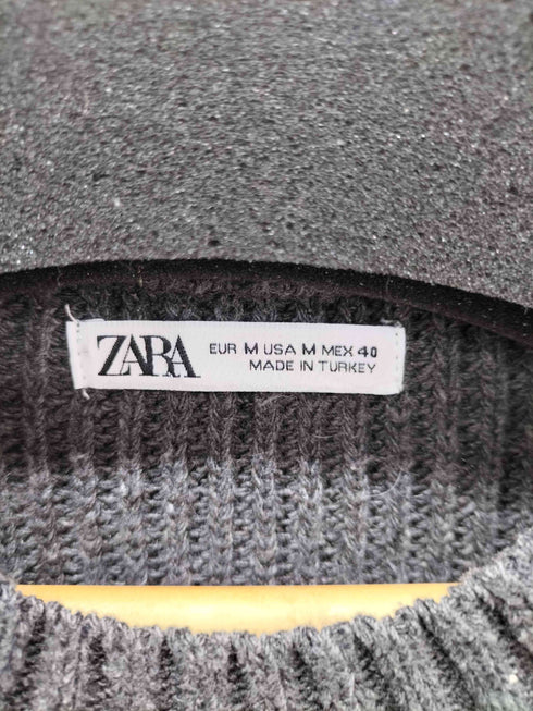 ザラ ZARA ダメージ加工 ステンシル ニット メンズ import:M