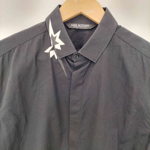 ニールバレット NEIL BARRETT SLIM FIT プリント 比翼 シャツ メンズ 15 1/2