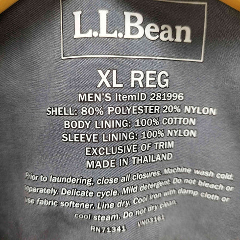 エルエルビーン L.L.Bean ピーチスキン 裏地チェック ステンカラーコート メンズ import:XL