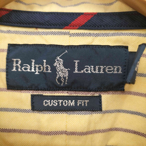 ラルフローレン RALPH LAUREN 90s CUSTOM FIT ポニー刺繍 ストライプ L/S ボタンダウンシャツ メンズ import:M