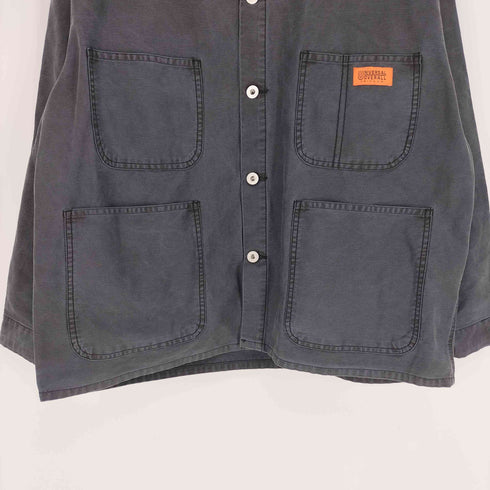 ユニバーサルオーバーオール UNIVERSAL OVERALL カバーオール ロゴボタン ジャケット ネイビー メンズ JPN:M