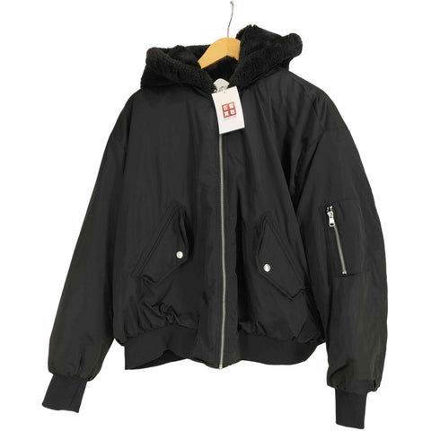 ザラ ZARA リバーシブル ボア フーデッド ブルゾンジャケット レディース import:M