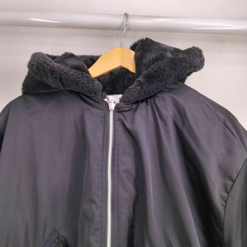 ザラ ZARA リバーシブル ボア フーデッド ブルゾンジャケット レディース import:M