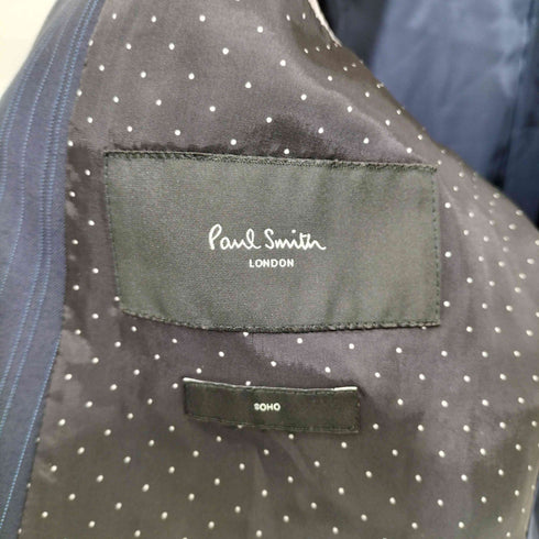 ポールスミス Paul Smith LORO PIANA生地 ウール シルク混 ストライプ 2Bテーラード ジャケット スラックス セットアップ メンズ XL