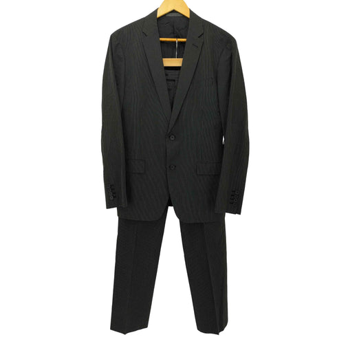 カルバンクライン CALVIN KLEIN ウール シルク混 背抜き ストライプ 2B テーラード ジャケット スラックス セットアップ メンズ XL