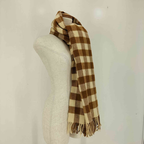 トラディショナルウェザーウェア Traditional Weatherwear スコットランド製 チェック ラムウール フリンジマフラー メンズ