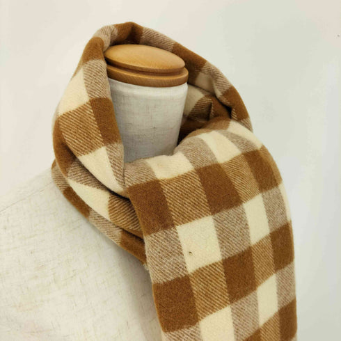 トラディショナルウェザーウェア Traditional Weatherwear スコットランド製 チェック ラムウール フリンジマフラー メンズ