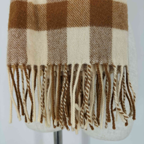 トラディショナルウェザーウェア Traditional Weatherwear スコットランド製 チェック ラムウール フリンジマフラー メンズ