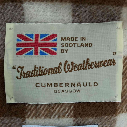 トラディショナルウェザーウェア Traditional Weatherwear スコットランド製 チェック ラムウール フリンジマフラー メンズ