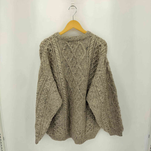 INIS CRAFTS 90s アイルランド製 ウール ケーブル フィッシャーマン ニット セーター メンズ import:XL