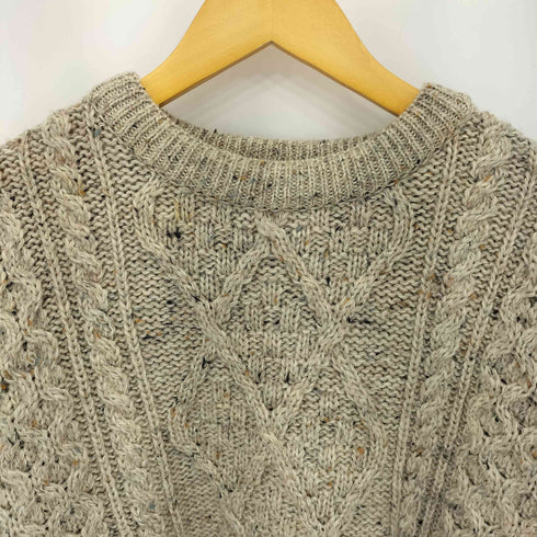 INIS CRAFTS 90s アイルランド製 ウール ケーブル フィッシャーマン ニット セーター メンズ import:XL