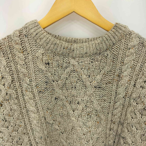 INIS CRAFTS 90s アイルランド製 ウール ケーブル フィッシャーマン ニット セーター メンズ import:XL