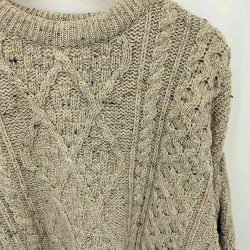 INIS CRAFTS 90s アイルランド製 ウール ケーブル フィッシャーマン ニット セーター メンズ import:XL