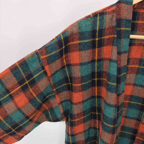 チェック柄 2ポケット フランネル ロングガウン コート メンズ