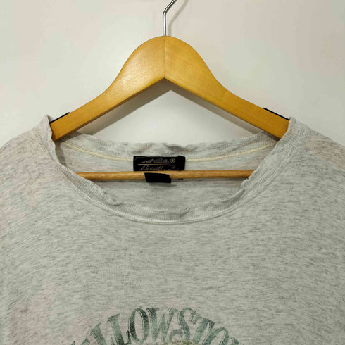 エディーバウアー Eddie Bauer 80s USA製 黒タグ 後期 Yellowstone National Park イエローストーン国立公園 クルーネック S/S Tシャツ ボロ メンズ import:XL