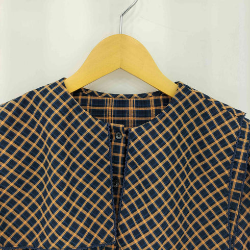 ランバンオンブルー LANVIN en Bleu セーラーカラー ピンタック ノーカラー ブラウス シャツ レディース 38